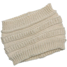 Load image into Gallery viewer, Large Opening Winter Knitted Ponytail Beanie