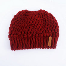 Load image into Gallery viewer, Winter Loose Knitted Women's Ponytail Beanie

