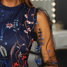 Load image into Gallery viewer, Women's Patchwork Mesh Embroidered Floral Long Sleeve Blouse
