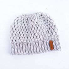 Load image into Gallery viewer, Winter Loose Knitted Women's Ponytail Beanie
